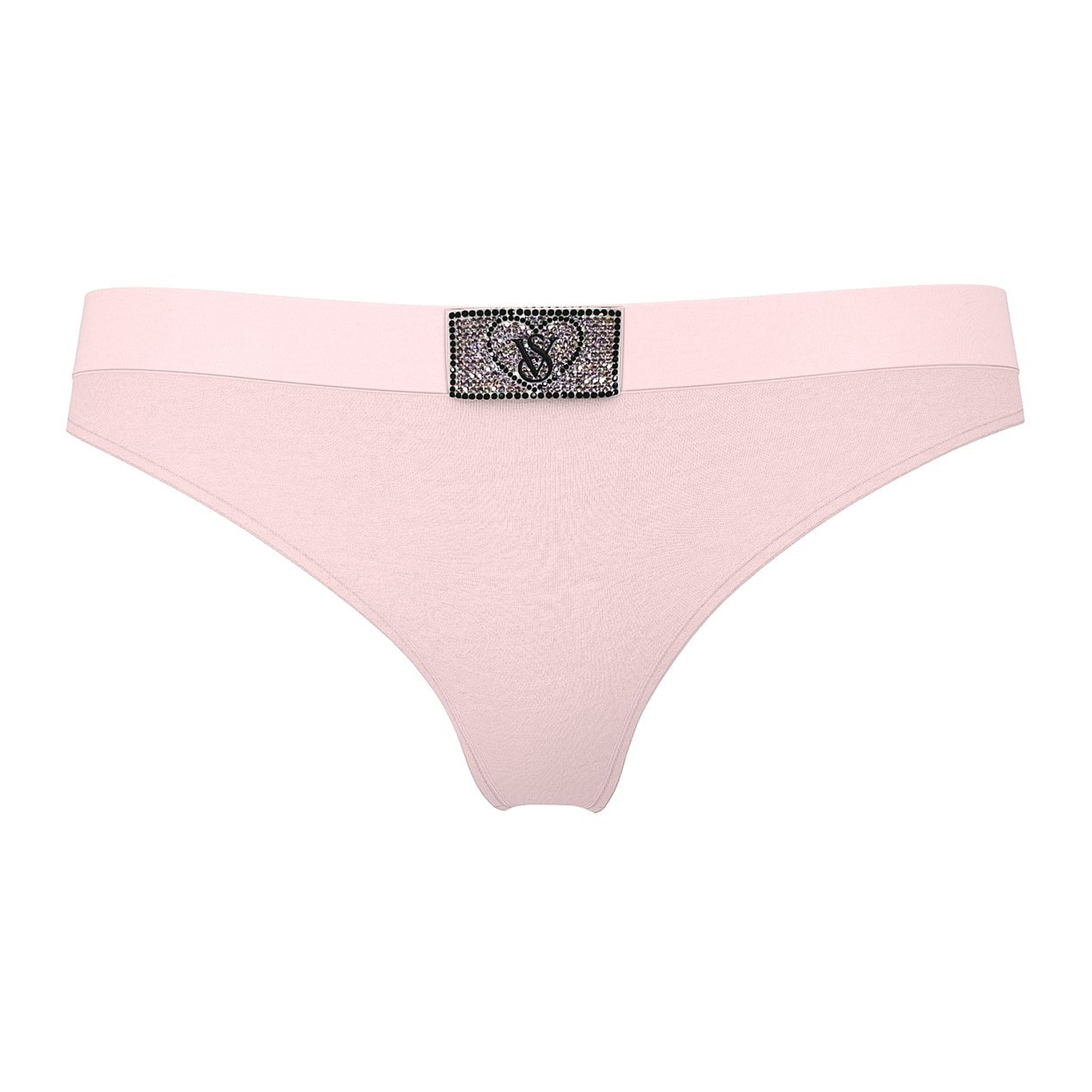 

Трусы Victoria's Secret Cotton Logo Cotton Heart Shine Patch Thong, розовый