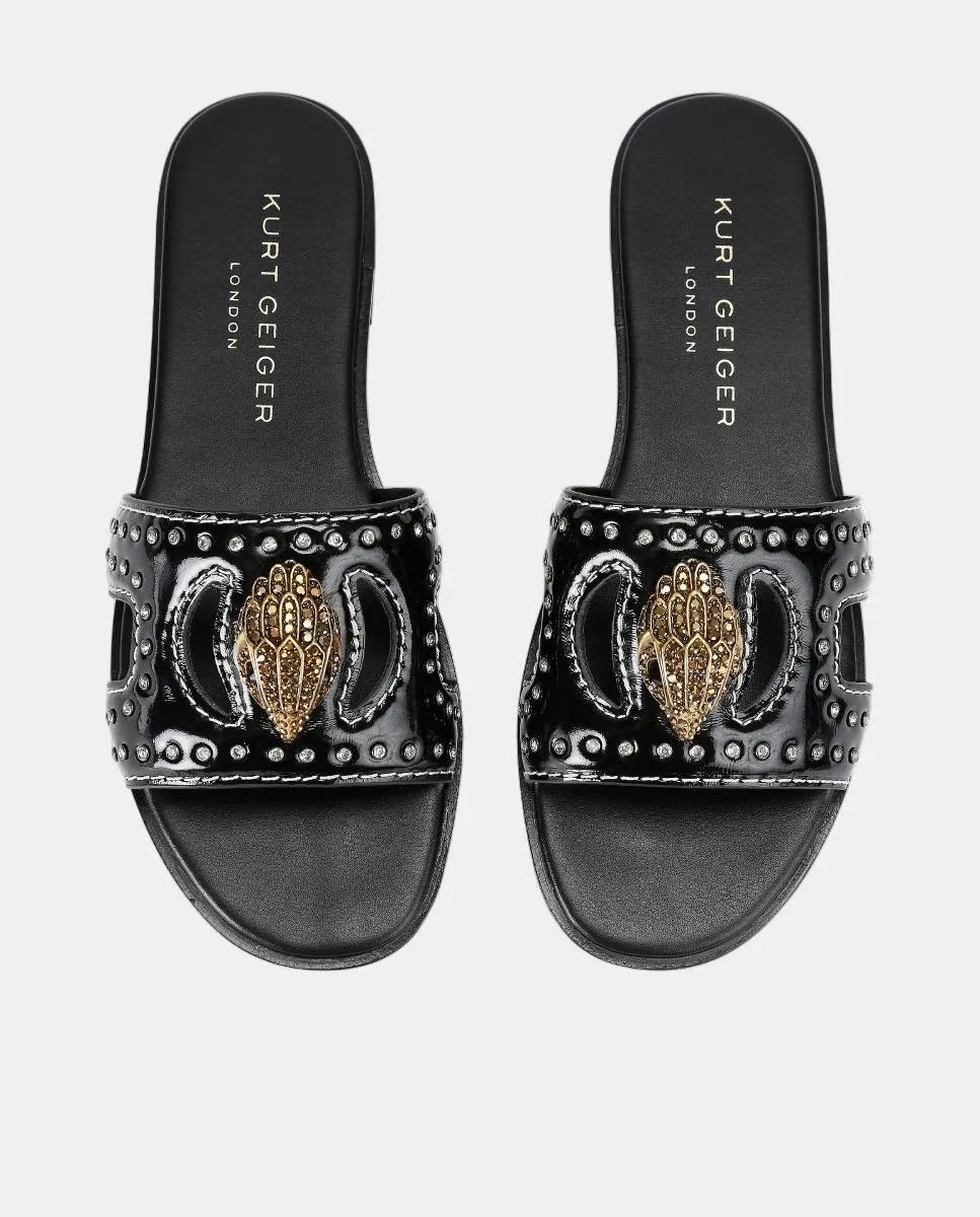 Женские кожаные сандалии Eagle Stud с заклепками Kurt Geiger, черный — фото 2