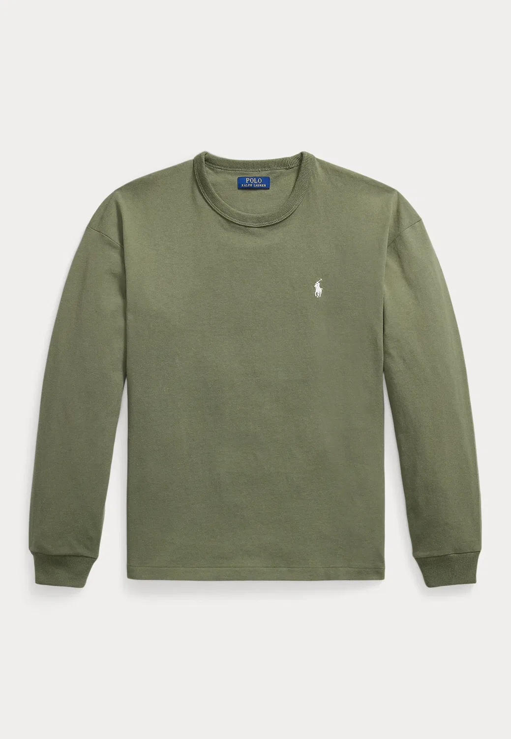 Футболка с длинными рукавами свободного кроя из трикотажа Polo Ralph Lauren, Cruise Olive — фото 4