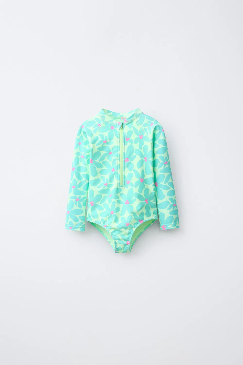 1-6 лет / Купальник с цветочным принтом ZARA, Fluorescent Lime