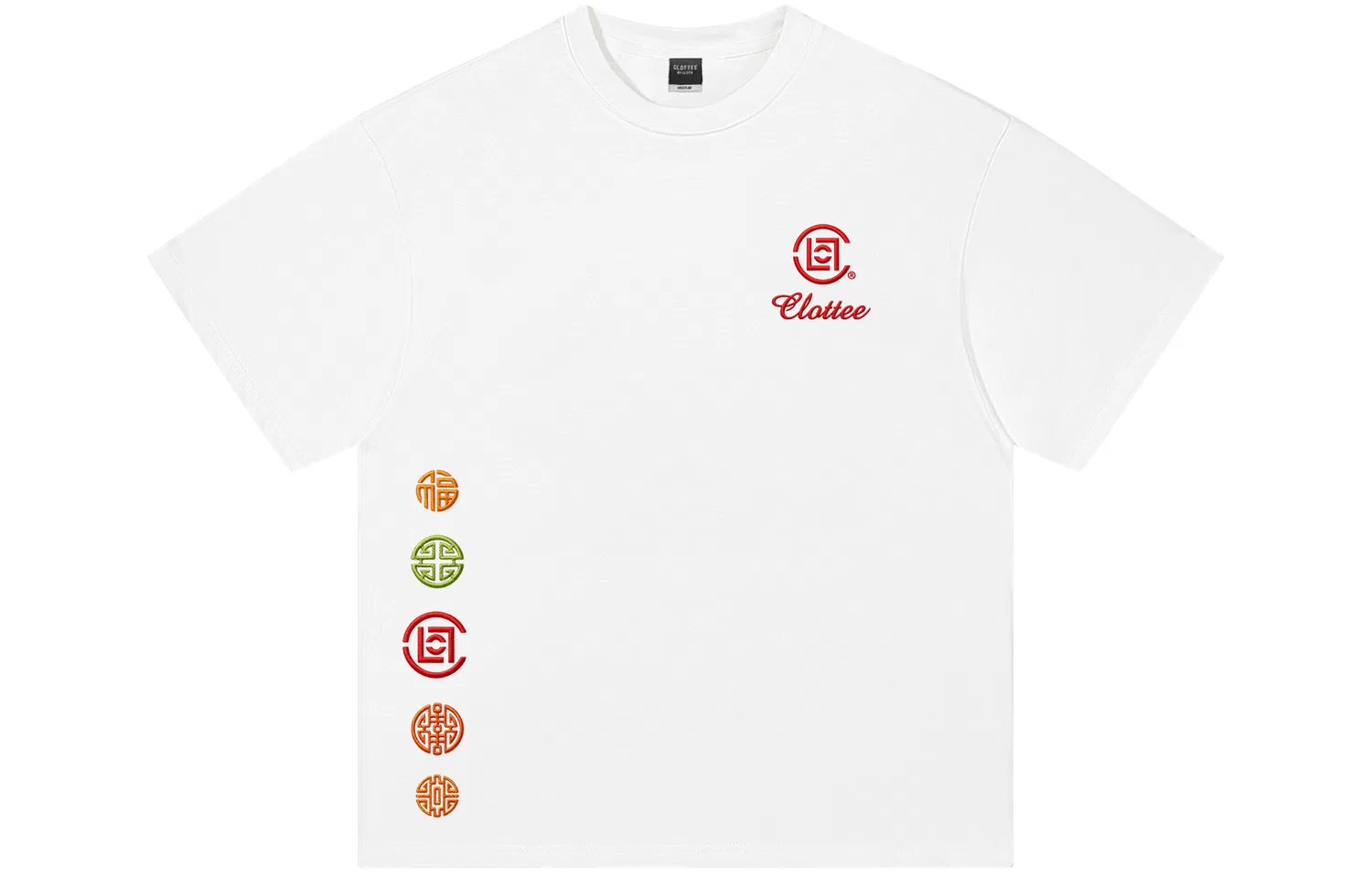 Футболка детская с вышивкой Thin Straight Fit CLOT, White Heavyweight 100% Cotton Embroidery