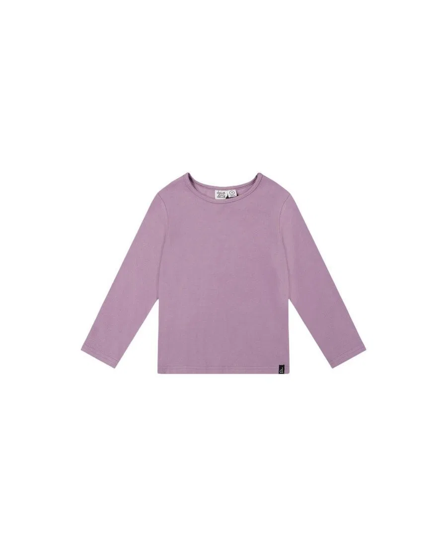 Топ с воротником-хомутом из футера с вертикальной текстурой, коллекция Girls Must-Haves Deux par Deux, Purple