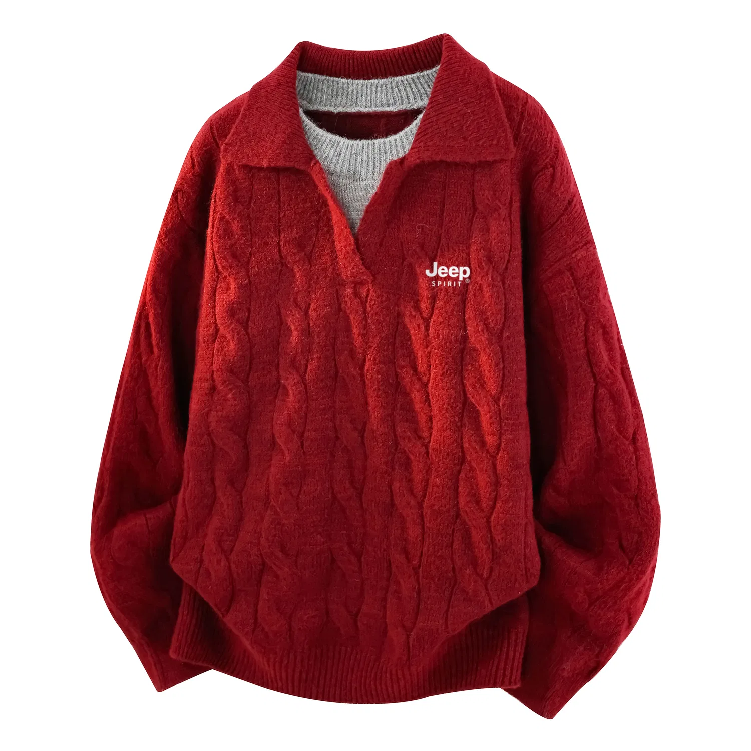 Детский свитер с отложным воротником JEEP SPIRIT, Red