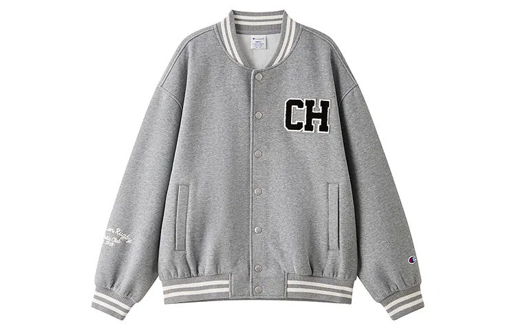 Детская бейсбольная куртка с воротником и принтом Champion, Heather Gray