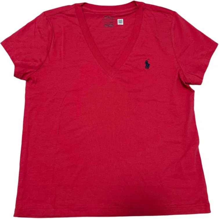 Женская футболка с V-образным вырезом Polo Ralph Lauren, Red