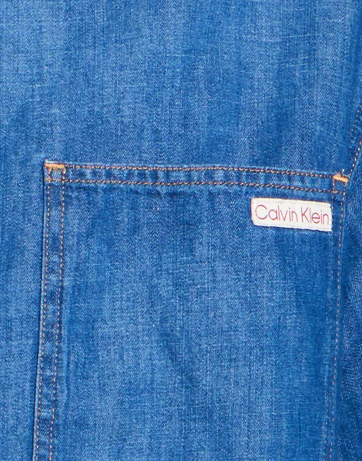 Мужская джинсовая рубашка с коротким рукавом Calvin Klein, синий — фото 4