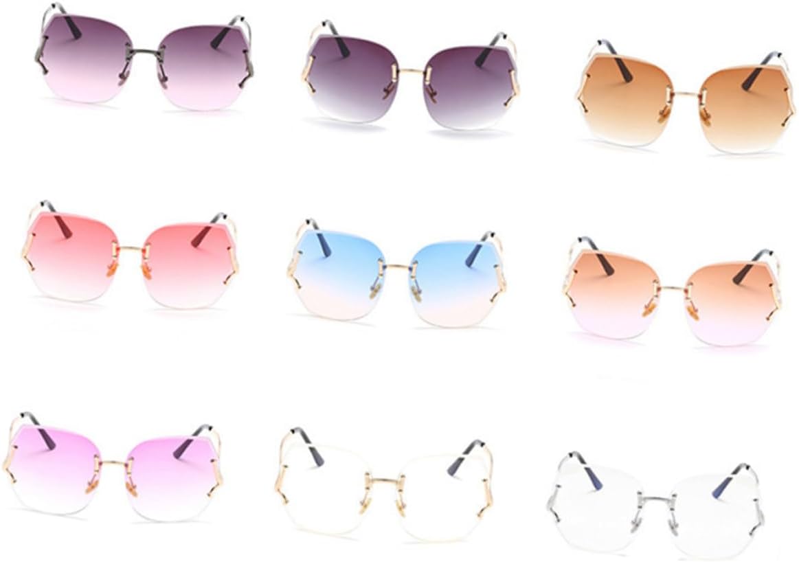 

Стильные безрамочные модные солнцезащитные очки для женщин, легкие, с защитой от УФ-излучения, увеличенного размера, элегантная серебристая оправа для пляжа и активного отдыха на природе Holibanna, Silver