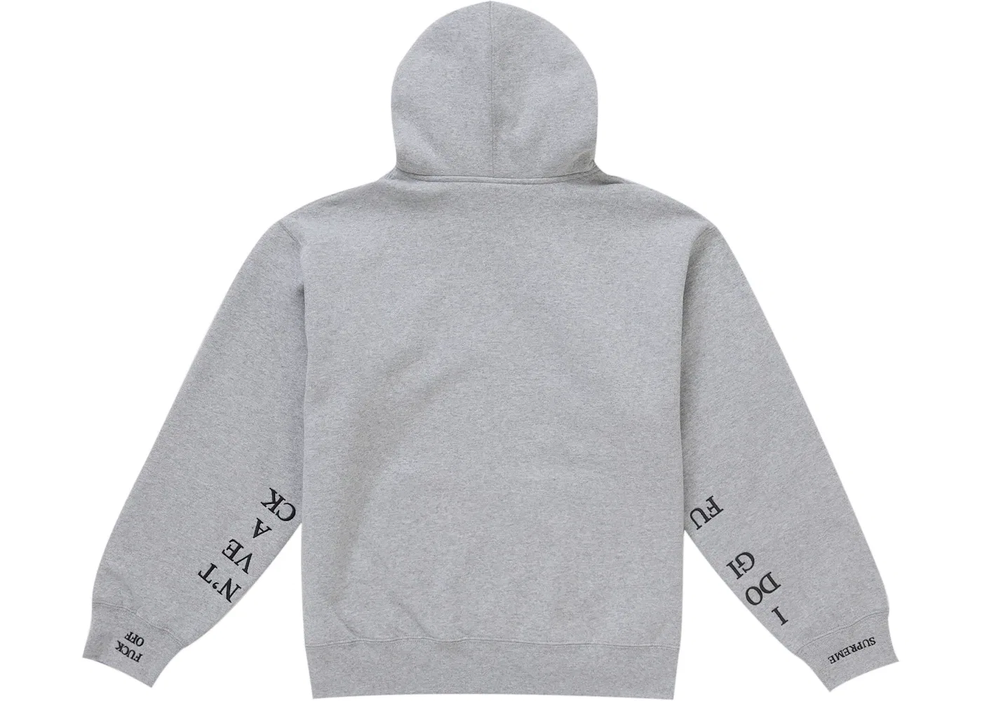 Мужская худи на молнии Supreme IDGAF Zip Up Hooded Sweatshirt, Heather Grey — фото 2