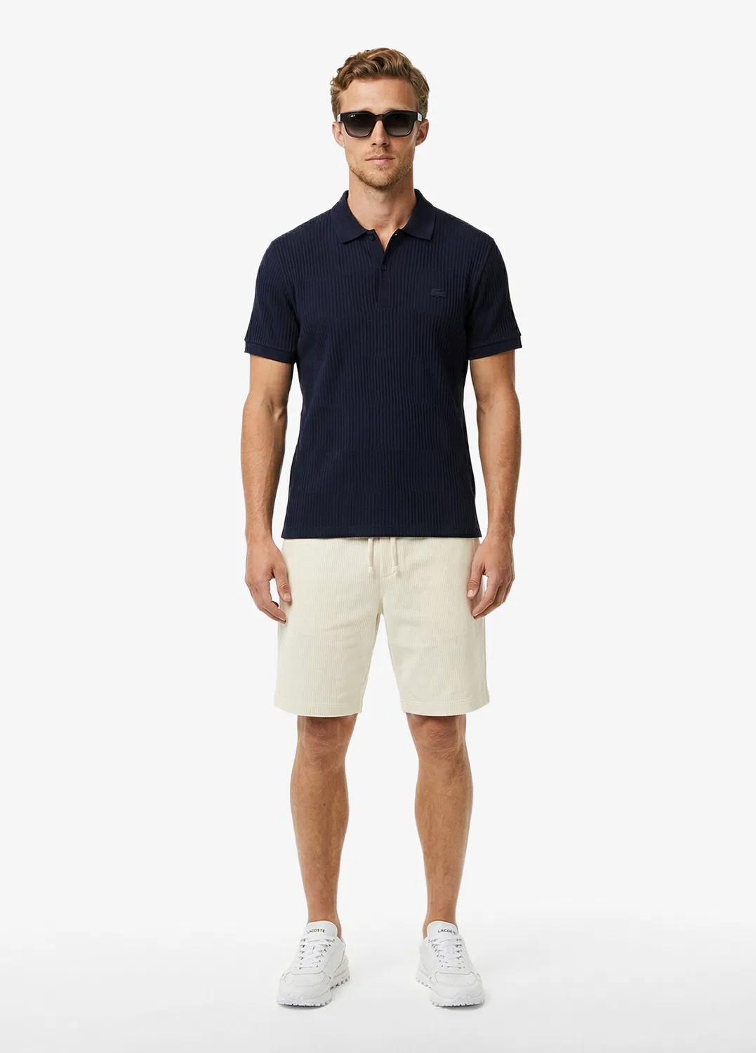 Поло Lacoste Lacivert Çizgili Polo Yaka Regular Fit Kısa Kollu Erkek, lacivert-166 — фото 3
