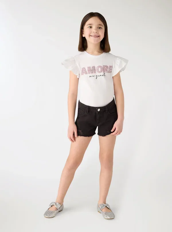 Шорты джинсовые Denim shorts Terranova, черный