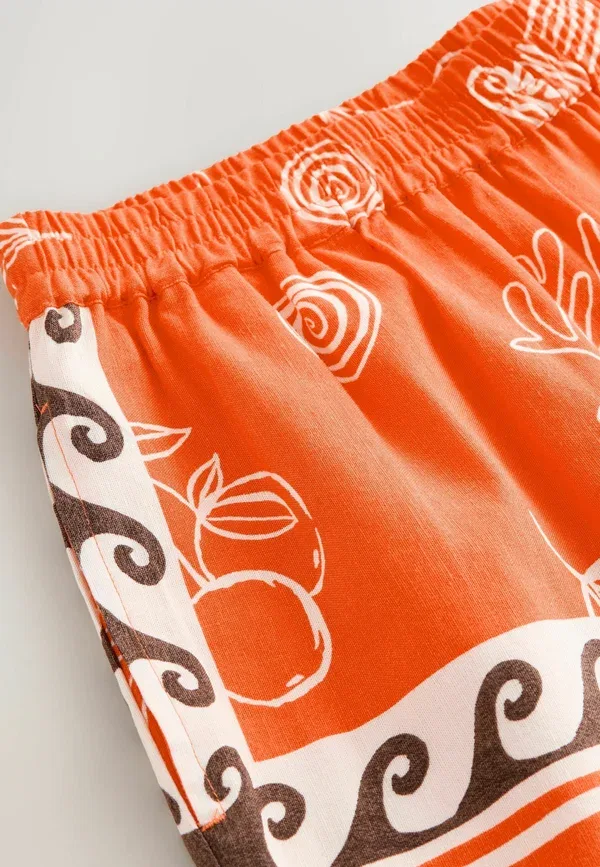 Шорты из вискозы Shorts Next, Orange Print, оранжевый — фото 2
