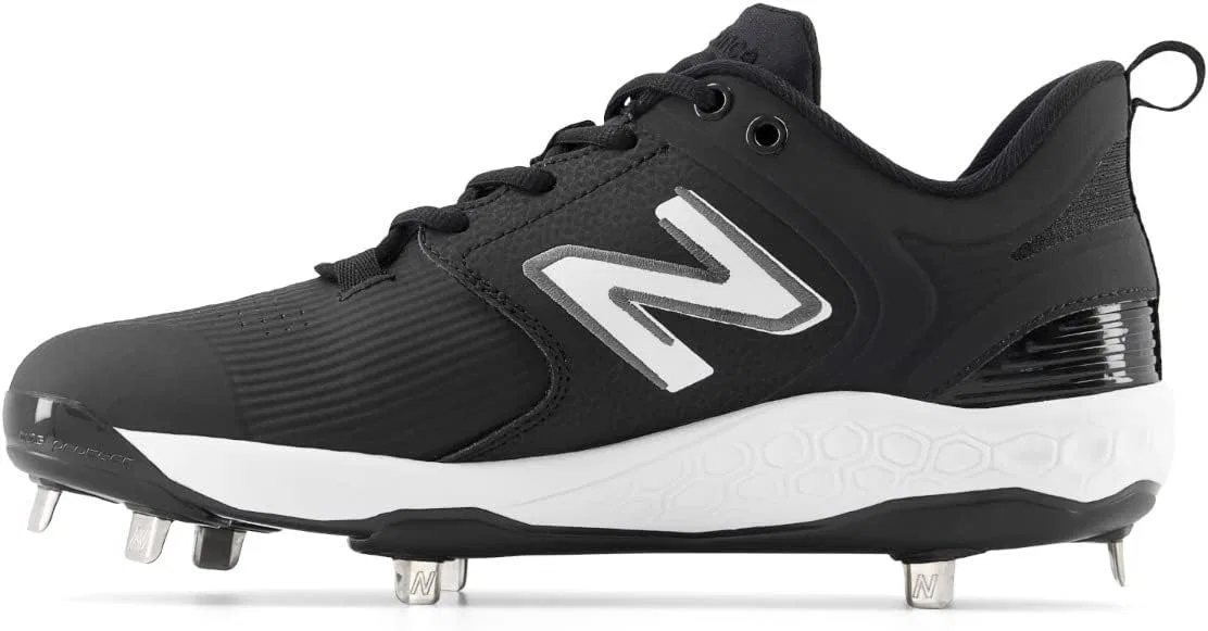 Мужские бейсбольные кроссовки New Balance Fresh Foam X 3000 V6 Metal, Black White Synthetic — фото 3