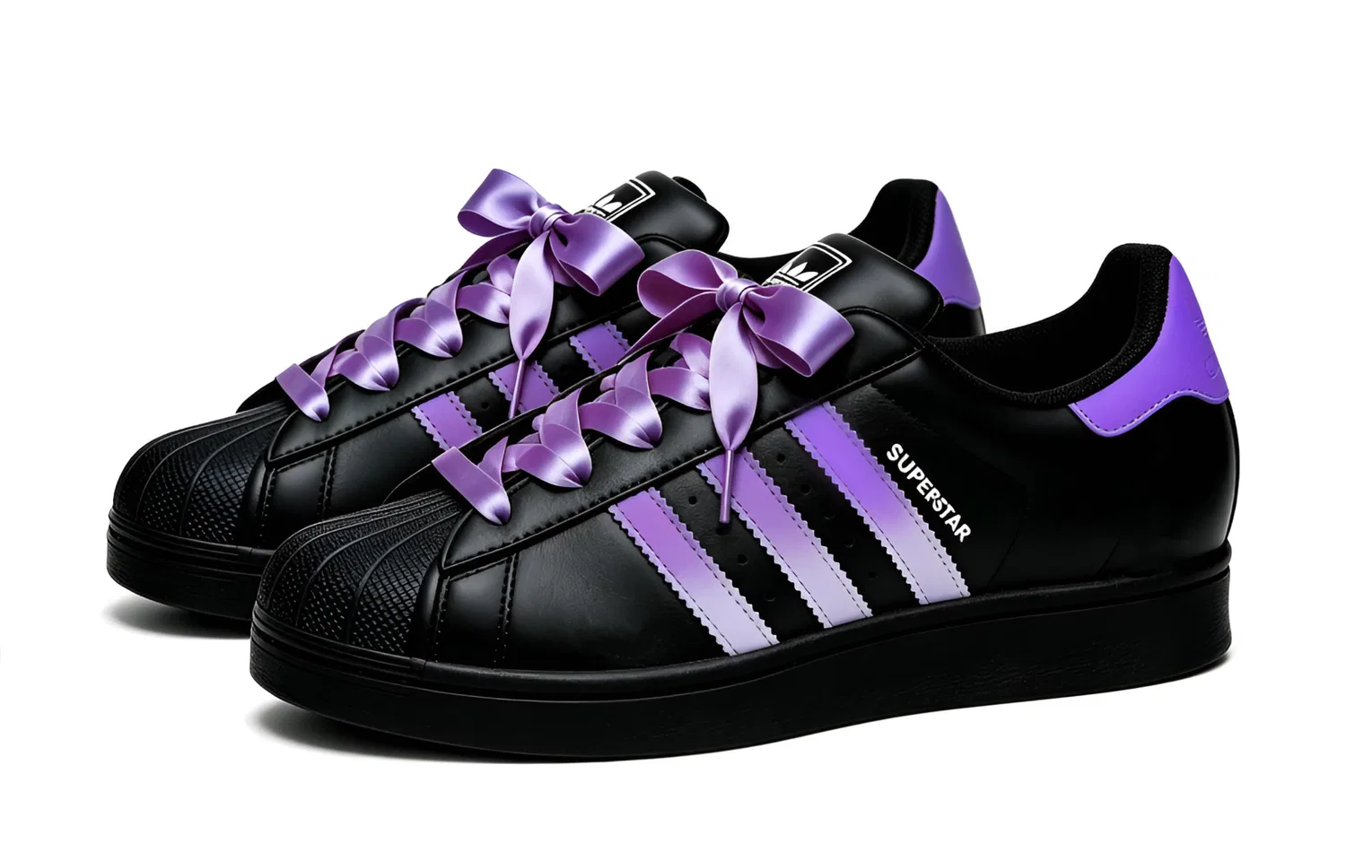 Детские кеды для скейтбординга Adidas Originals Superstar 2, Black Purple — фото 4