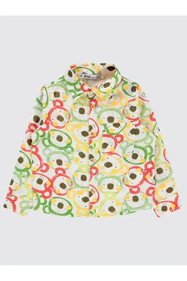 Детская рубашка для мальчиков с длинным рукавом Koala Printed Shirt Civil Boys, Green