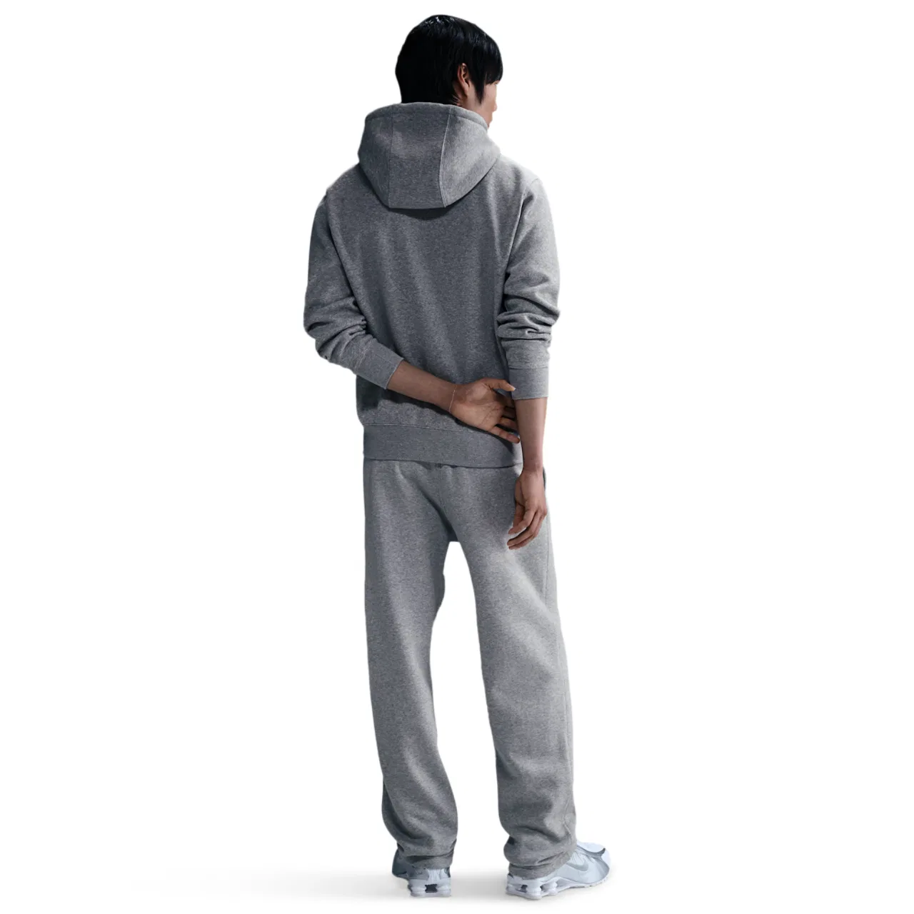Мужские спортивные штаны с открытым низом Club Open Hem Nike, Lt Smoke Grey/White/Dk Grey Heather — фото 4