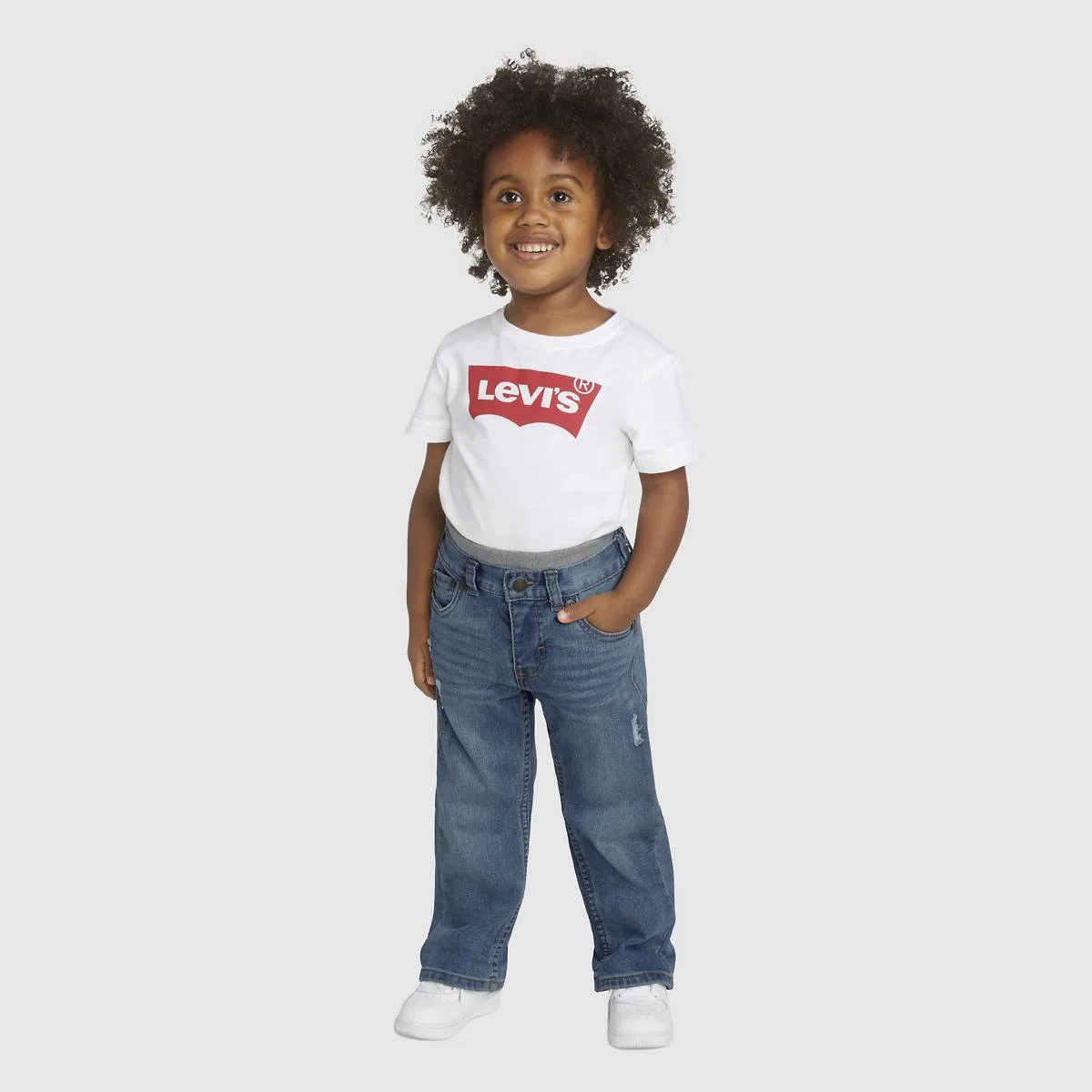 Джинсы Murphy прямого кроя на резинке для мальчиков 2T-4T Levi's, Vintage Sky - Medium Wash
