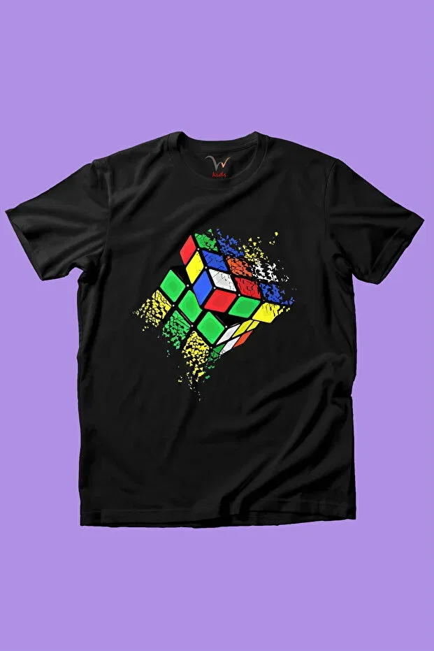 Детская футболка с принтом Rubik's Cube Widi, Black