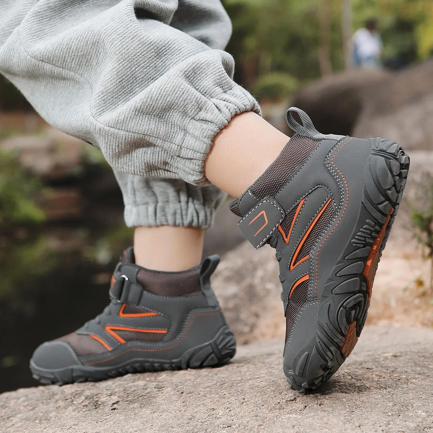 Детские водные тапочки без носка с закрытым носком Unisex Barefoot Shoes, Grigio — фото 2