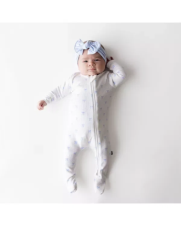 Младенческий комбинезон на молнии с принтом pointelle Kyte Baby, Sweet Blue — фото 4