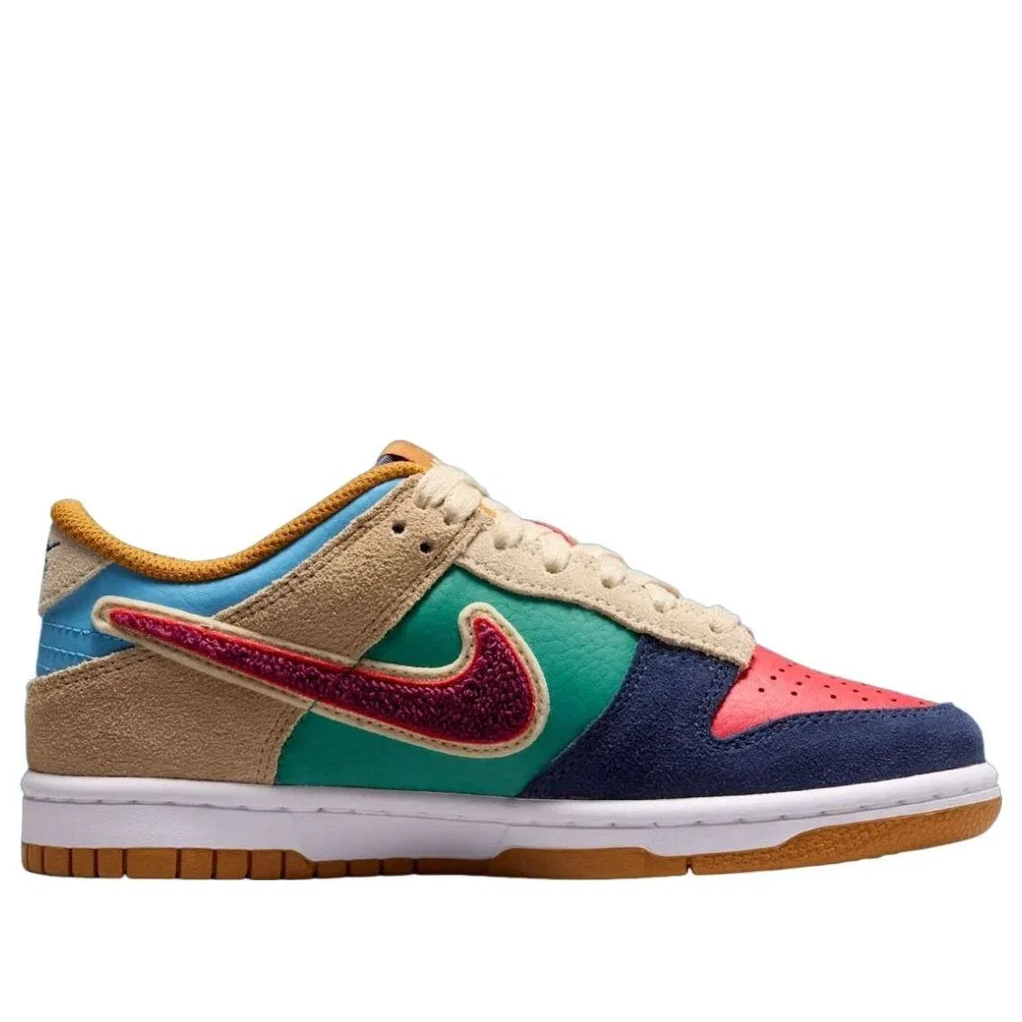 Детские кроссовки Nike Dunk Low Midnight Navy Noise Green, мультиколор — фото 2