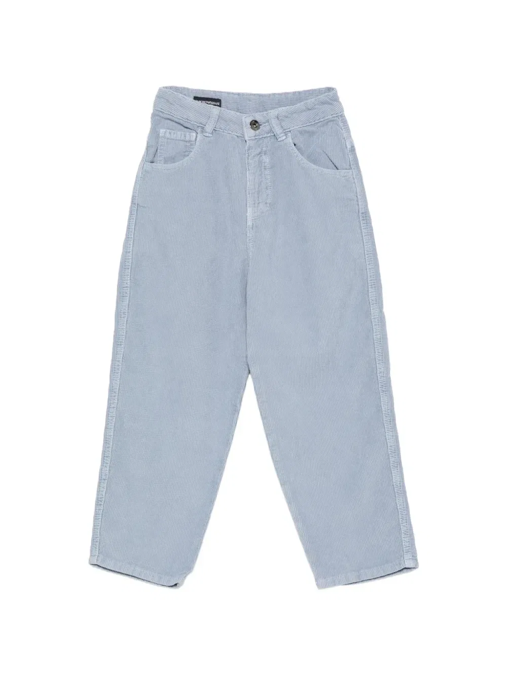Брюки вельветового эффекта с логотипом Emporio Armani Kids, синий