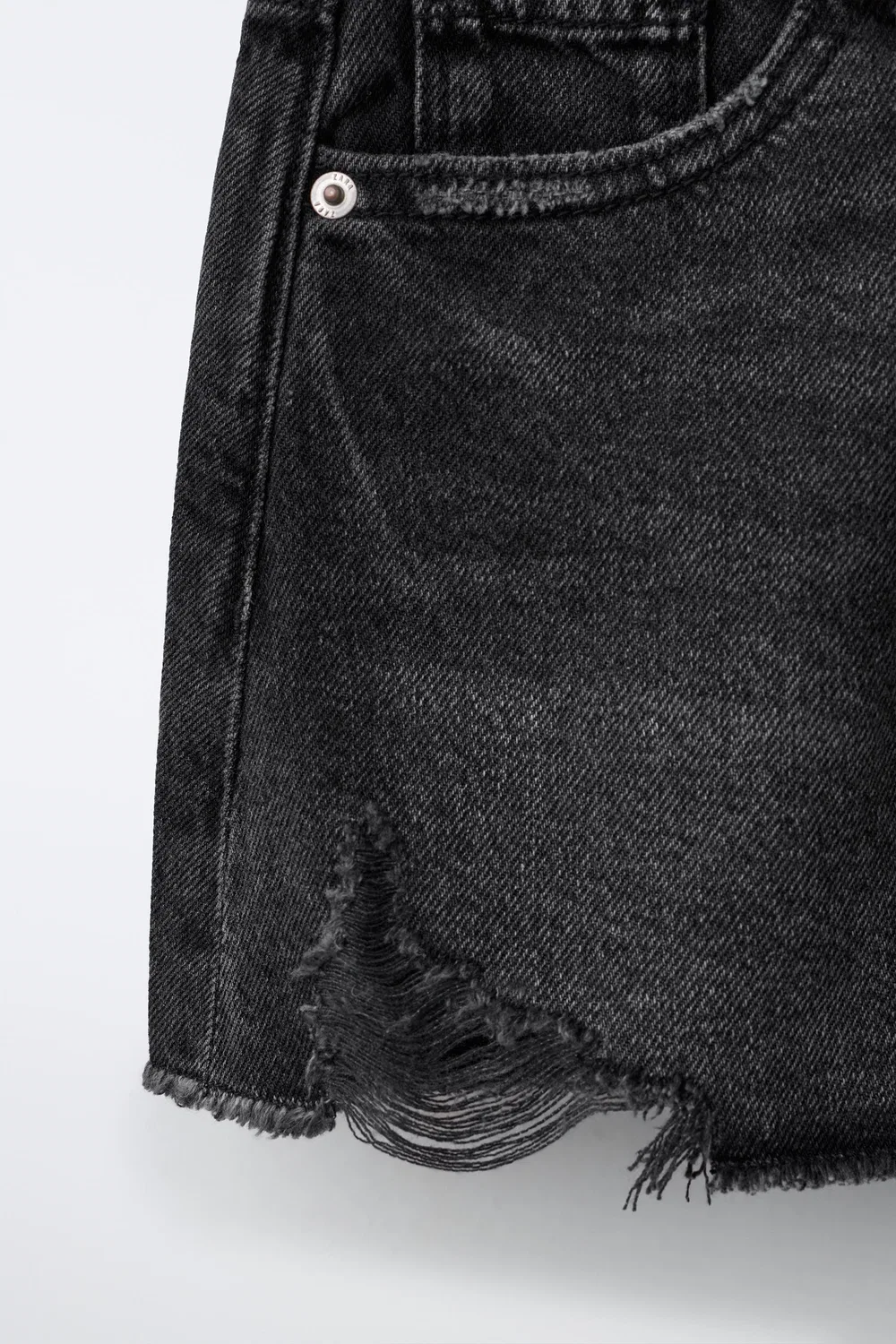 Рваная джинсовая юбка ZARA, Black — фото 4