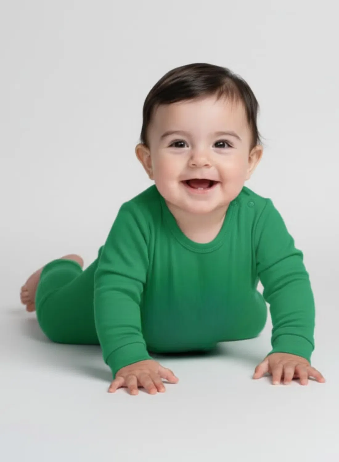 Боди-комбинезон детский с кнопками Babyqlo, зеленый — фото 4