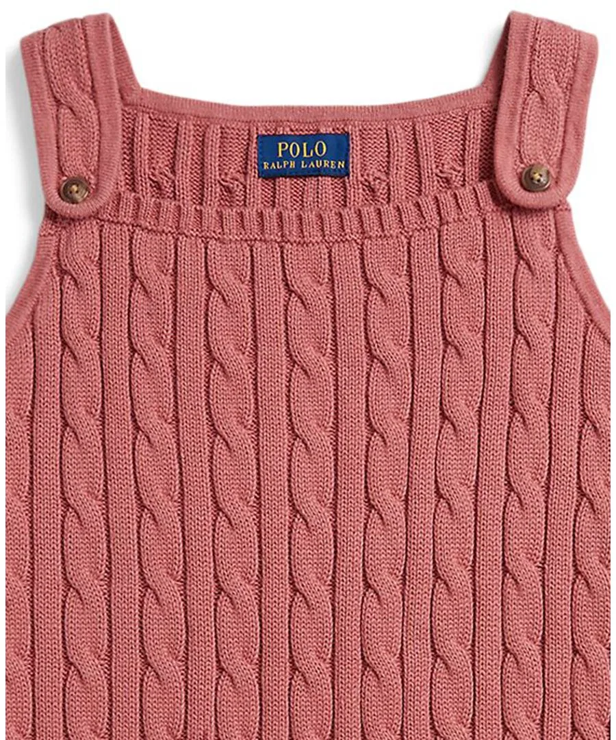Платье без рукавов с косами Cotton Polo Ralph Lauren, Canvas Pink — фото 3