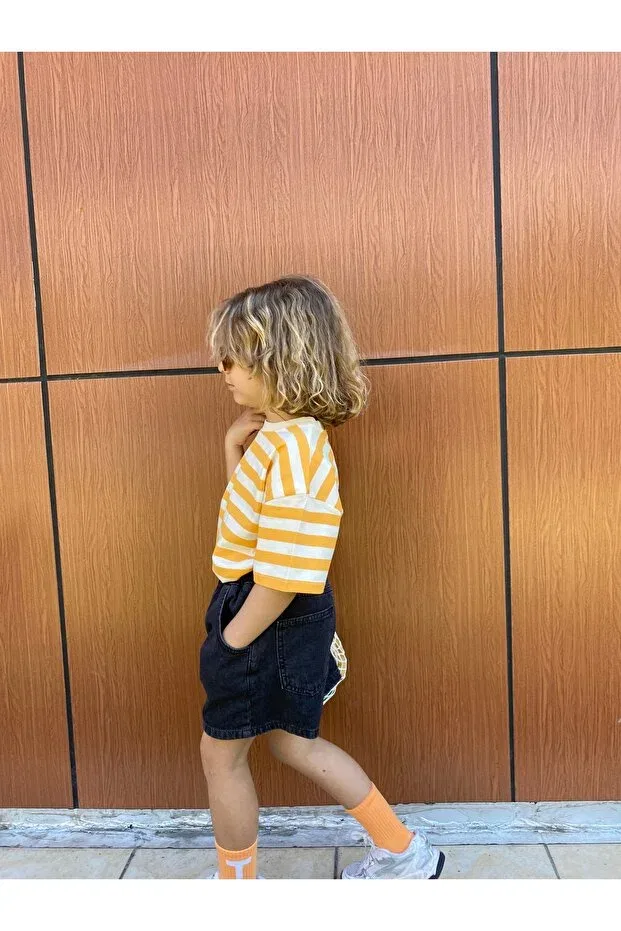 Детская футболка с длинным рукавом в полоску Padri Kids, Yellow — фото 3
