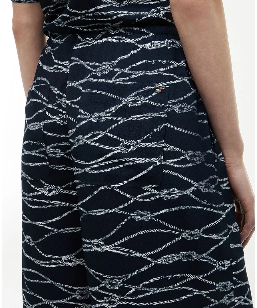 Женские брюки с принтом, pull-on Tommy Hilfiger, Handdrawn Rope Dark Night Navy — фото 3