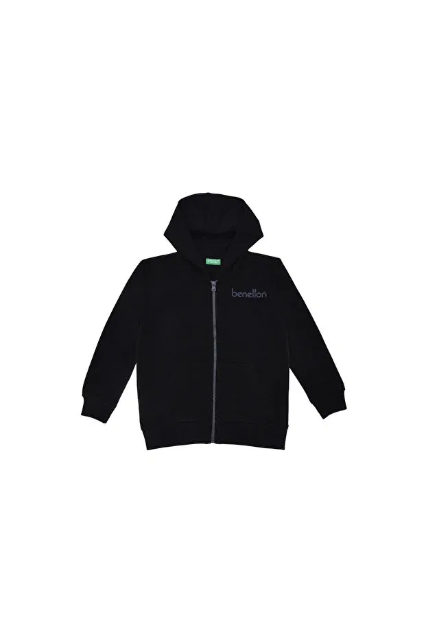 Детское худи для девочек с принтом United Colors Of Benetton, Black