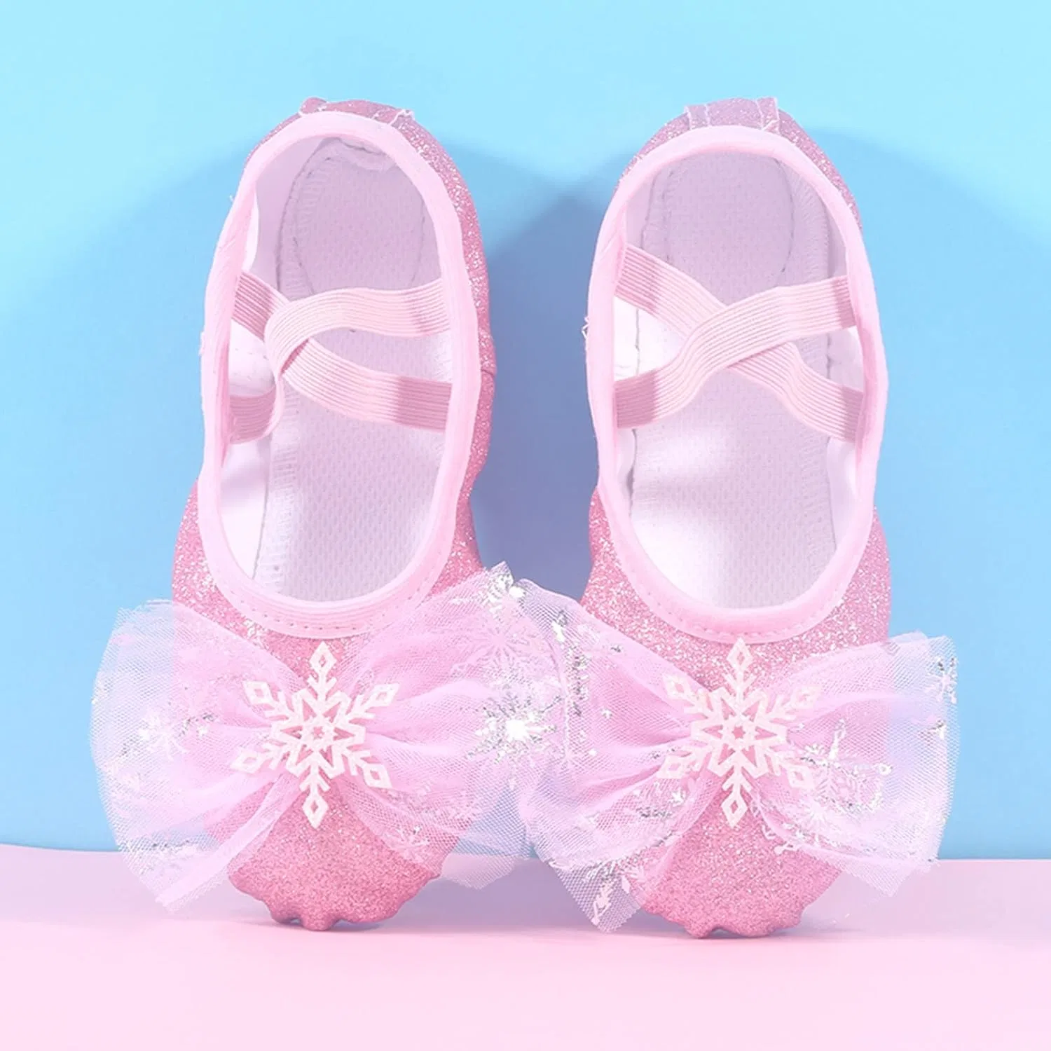 Детские балетки для девочек из мягкой кожи с плоской подошвой, Pink — фото 2