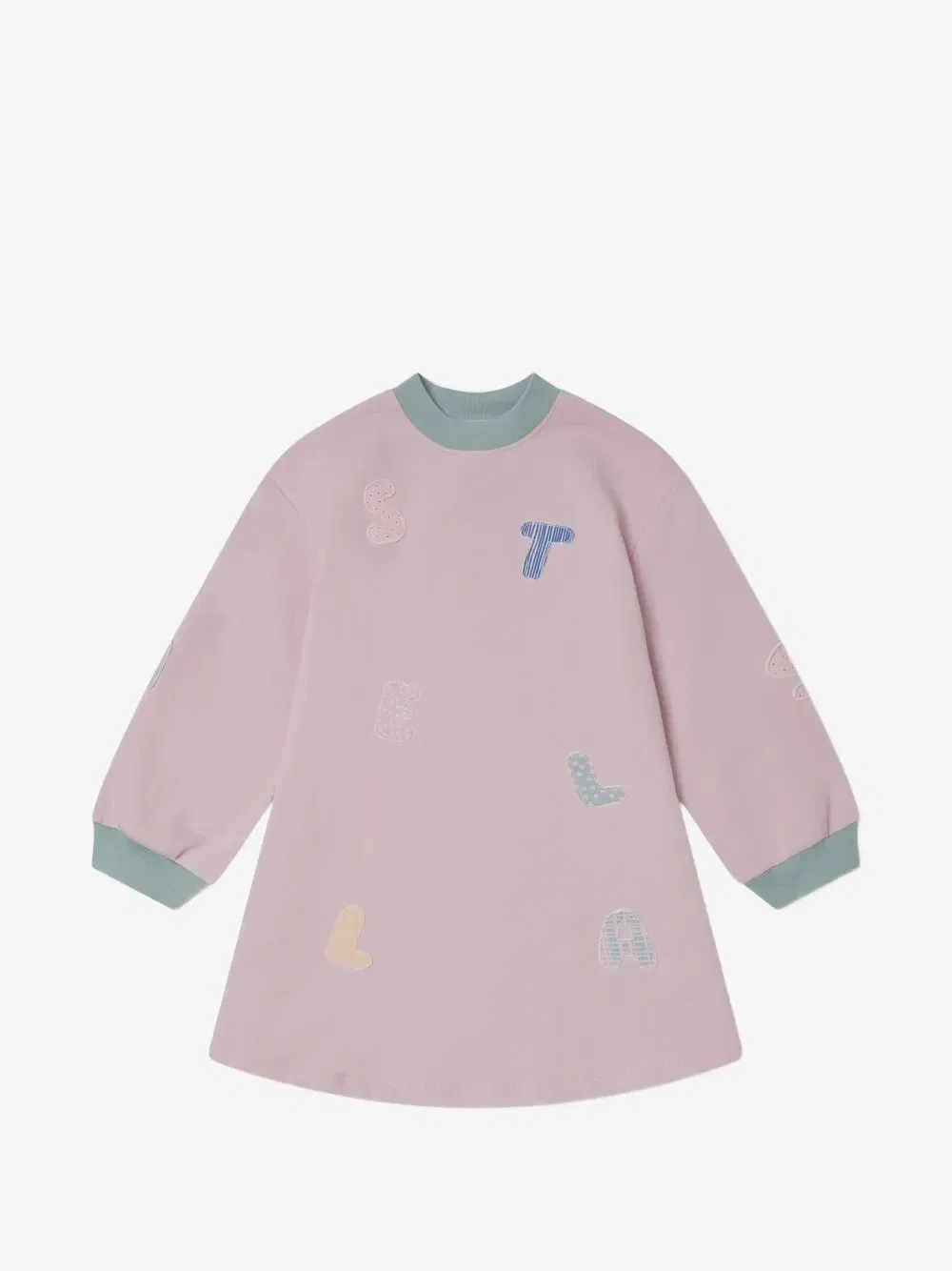 Хлопковое платье с нашивкой-логотипом Stella McCartney Kids, фиолетовый