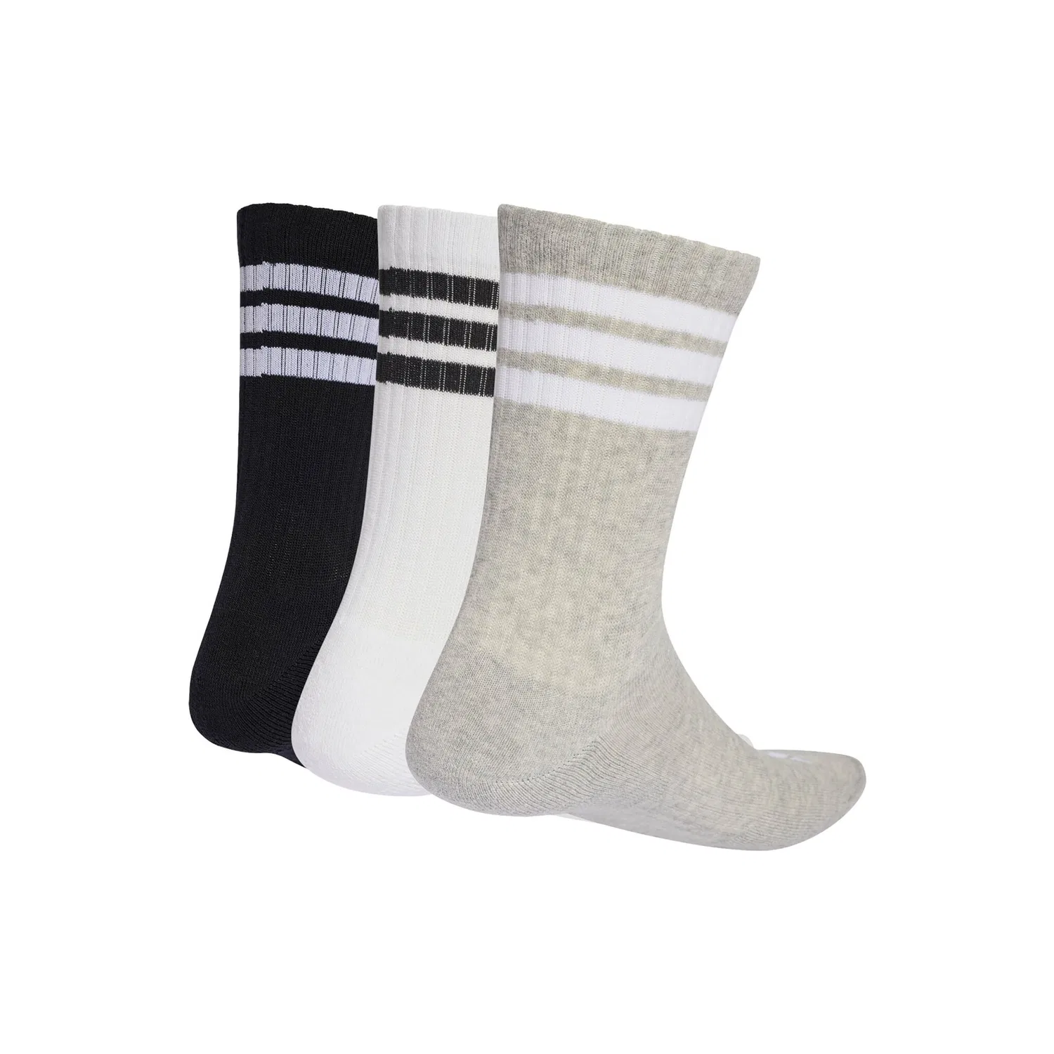 Мужские короткие носки с тремя полосками и амортизацией Adidas Originals, Black/White/Gray — фото 2