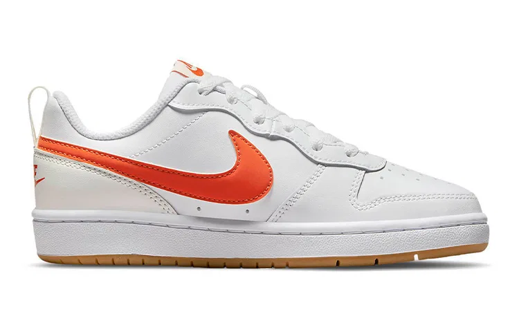 Детские кроссовки для скейтбординга с низким верхом Court Borough 2 Low Nike, White Orange — фото 3