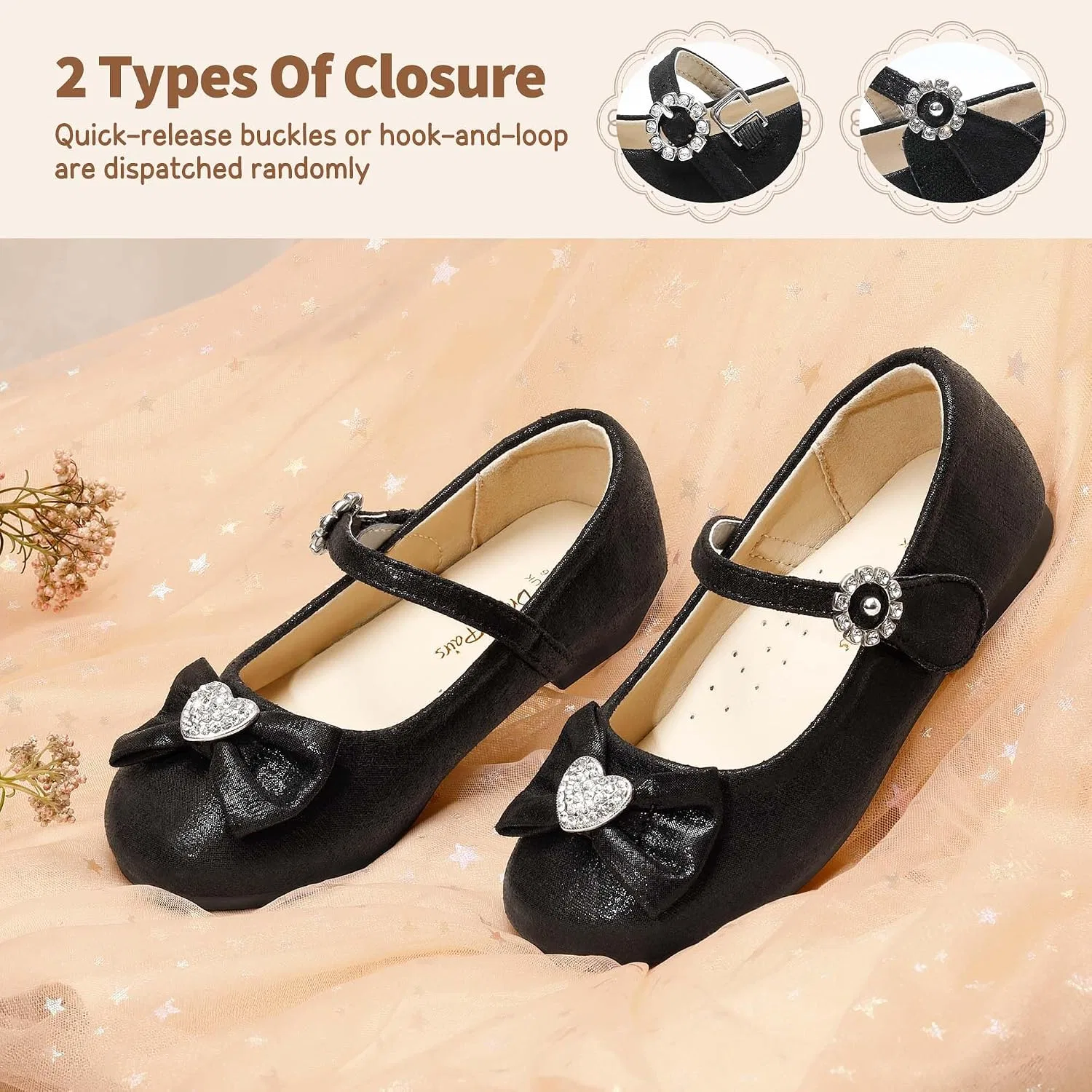 Детские балетки для девочек с бантом Mary Jane DREAM PAIRS, Black — фото 3