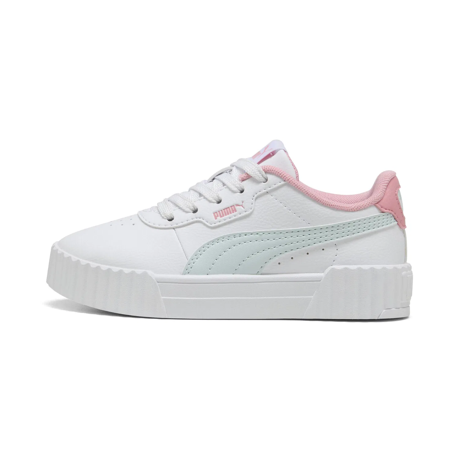 Детские кроссовки с закрытым носком Carina 3.0 Sneakers Madchen Puma, Weiss Blau — фото 3