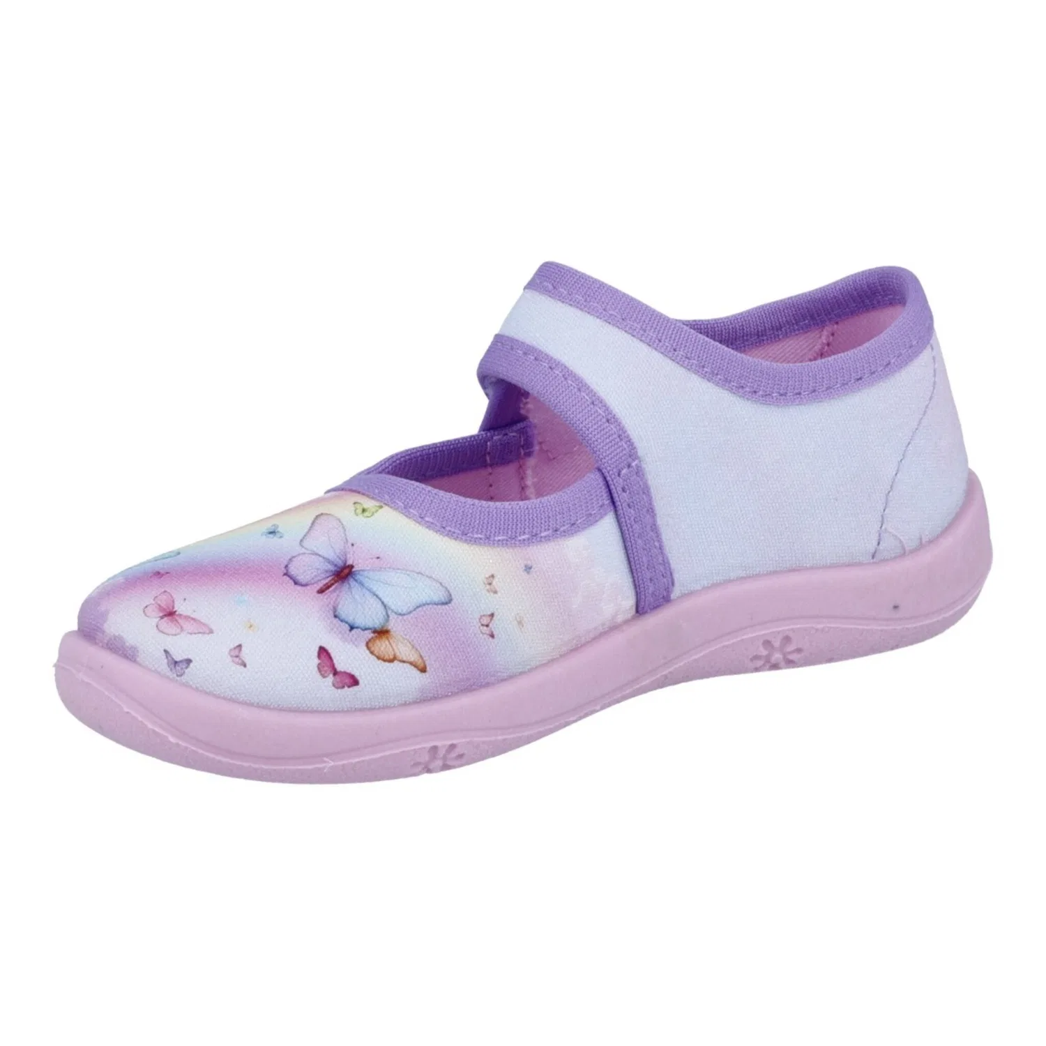Детские текстильные тапочки с бабочками Richter, Pink-Purple-Multi — фото 3