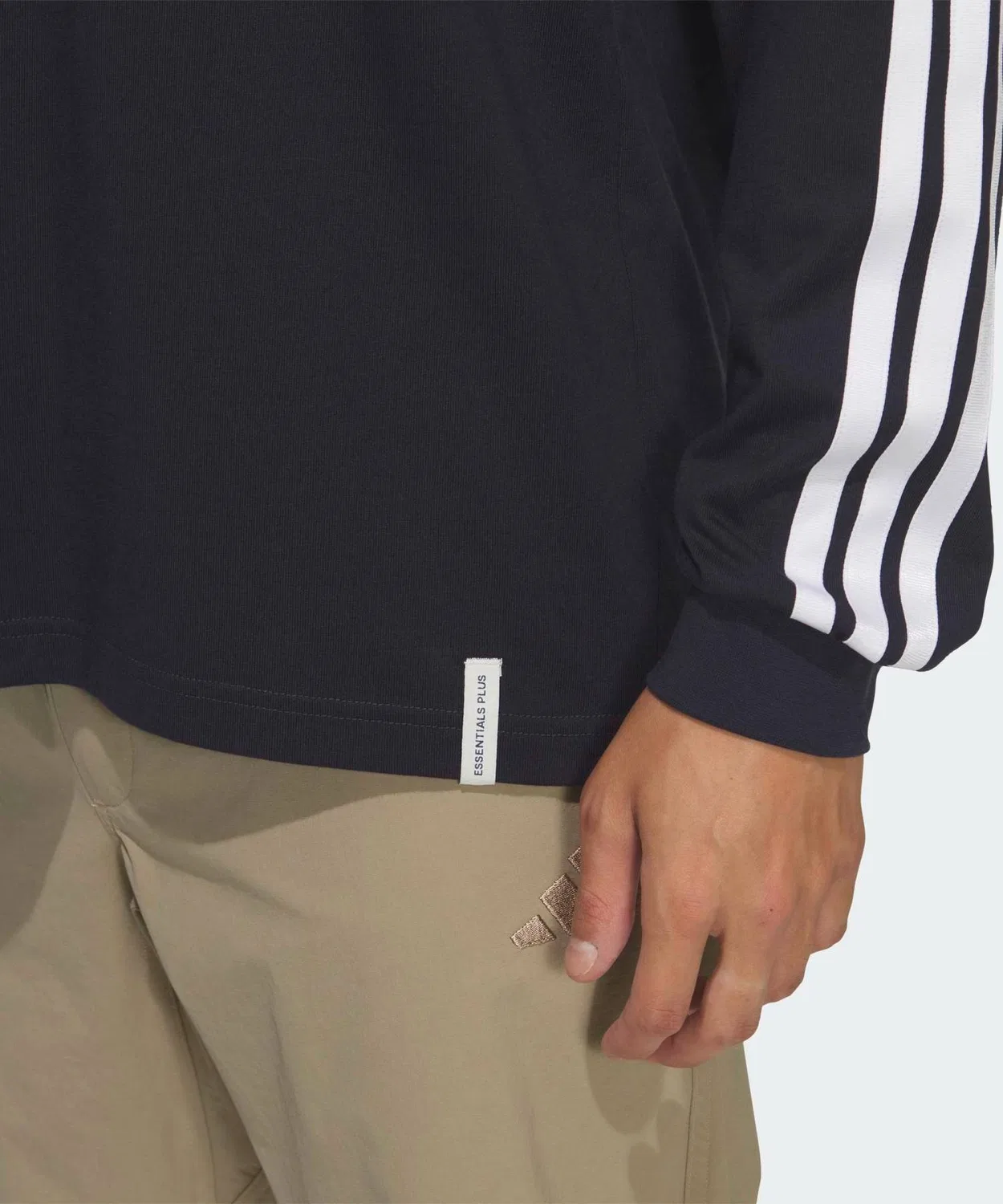 Мужская футболка с длинным рукавомсвободного кроя с тремя полосками Essential Plus Adidas, Blue — фото 4