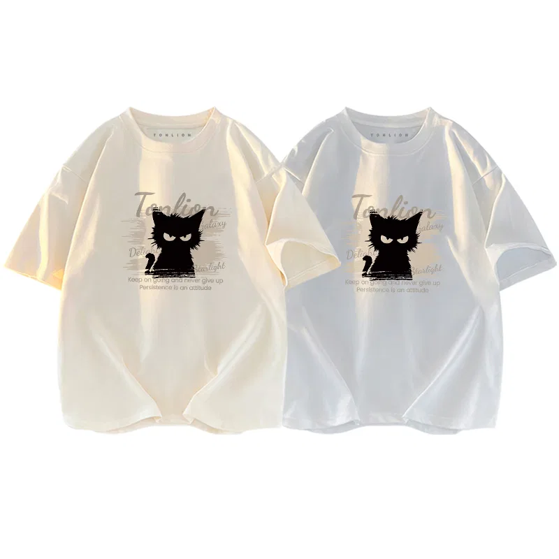 Детский комплект футболок с круглым вырезом Tonlion, Белый Черный — фото 3