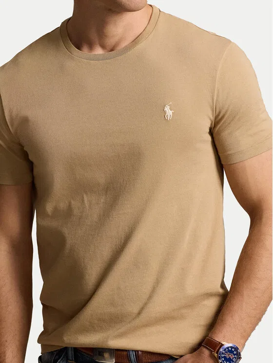 Футболка custom slim fit Polo Ralph Lauren, бежевый — фото 4