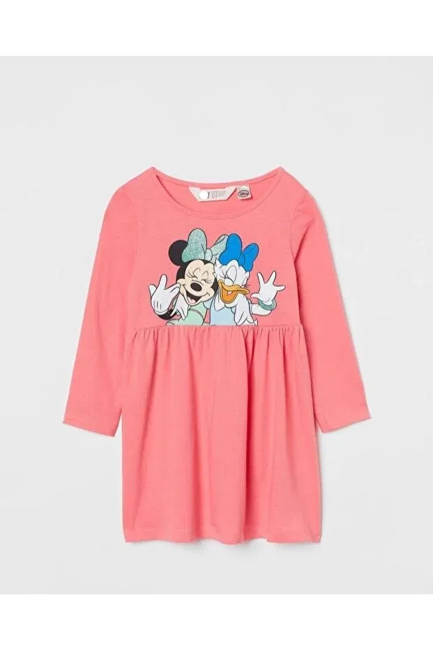 Детское платье для девочек с принтом Minnie Mouse And Daisy Duck Printed Pink Hippo Kids, Pink