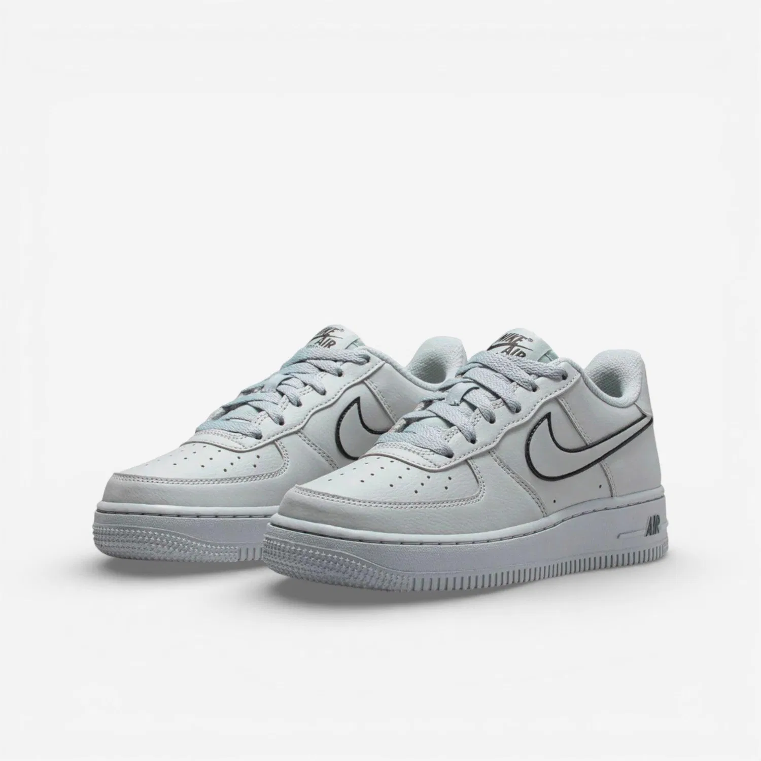 Детские кроссовки Nike Air Force 1 Light Smoke Grey Black, Schwarz — фото 2