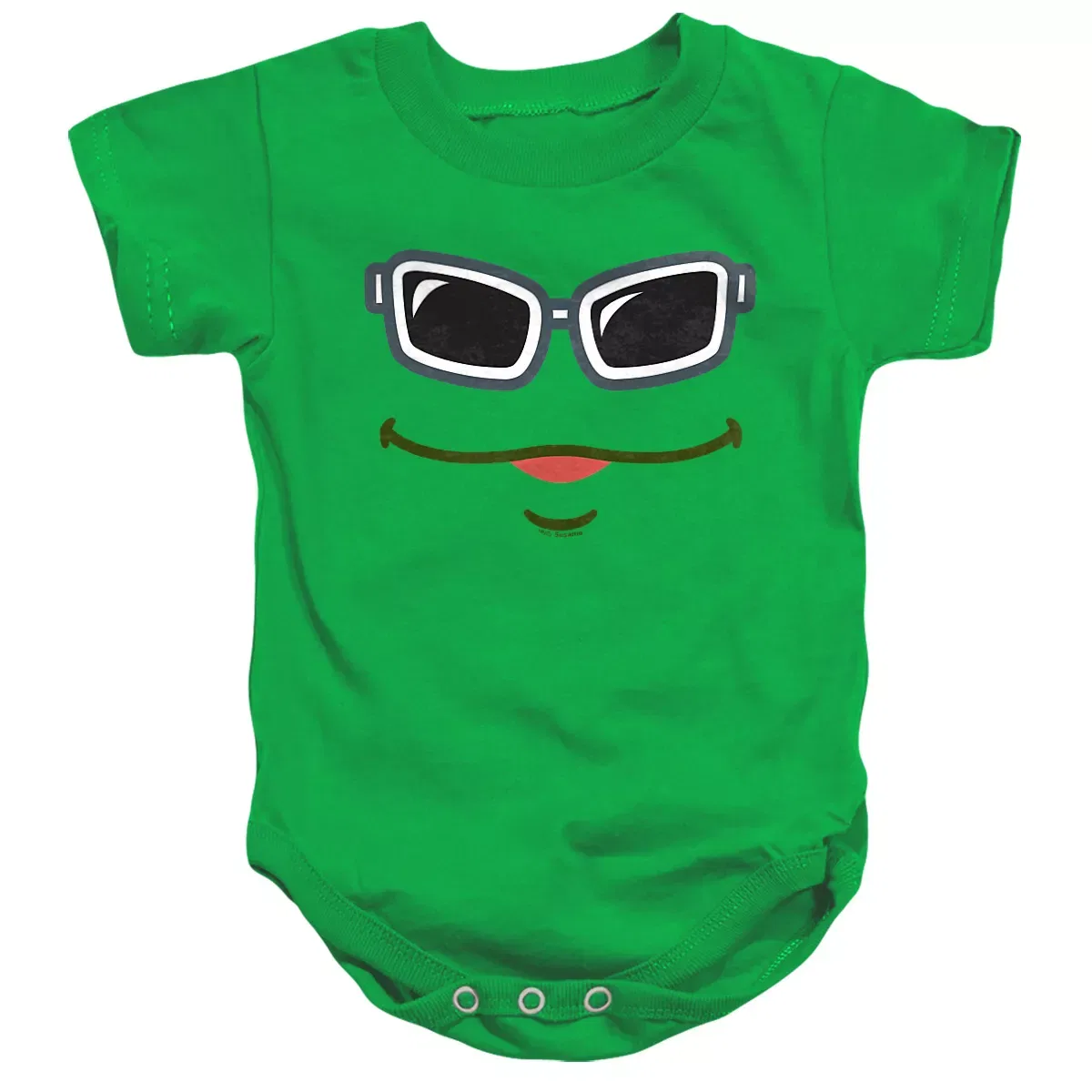 Детское боди с коротким рукавом Sesame Street Big Face Green Guy, Kelly Green