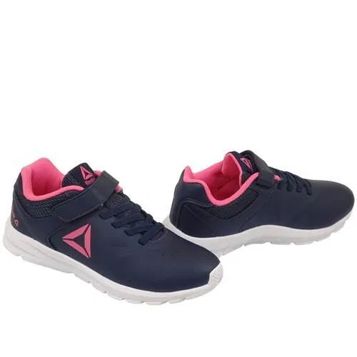 Детские спортивные полуботинки с липучками Reebok Rush Runner, Navyblau / Rosa — фото 2
