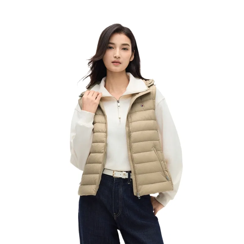 Женский утепленный жилет с капюшоном Tommy Hilfiger, Khaki