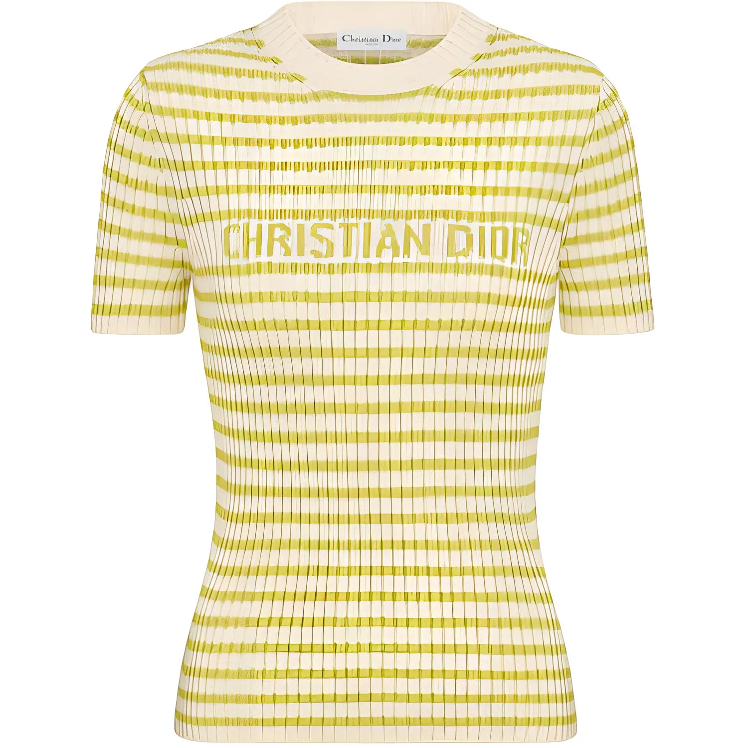 Женская футболка с круглым вырезом прямого кроя Yellow DIOR, Yellow