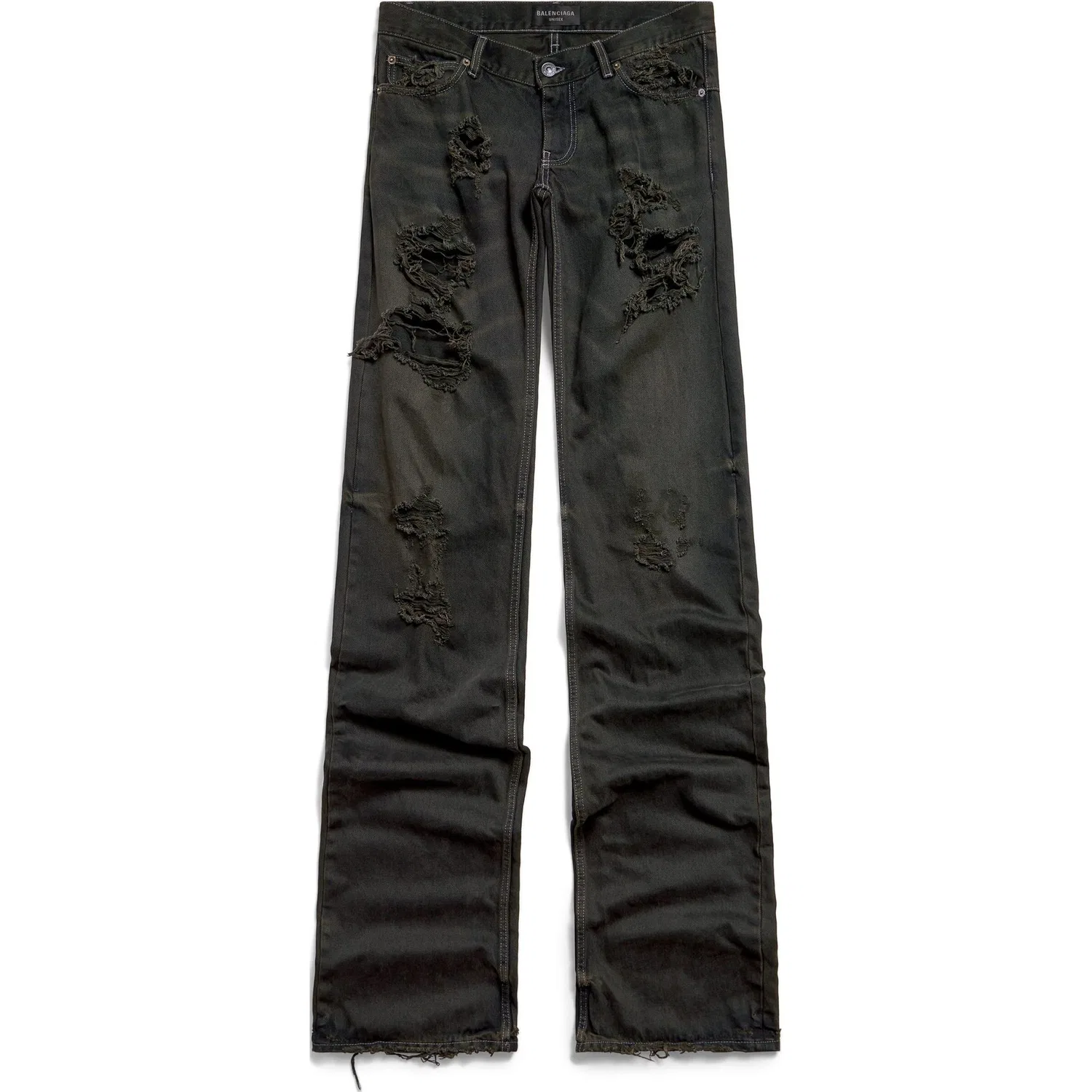 Джинсы поврежденные Balenciaga, Dark Charcoal Gray