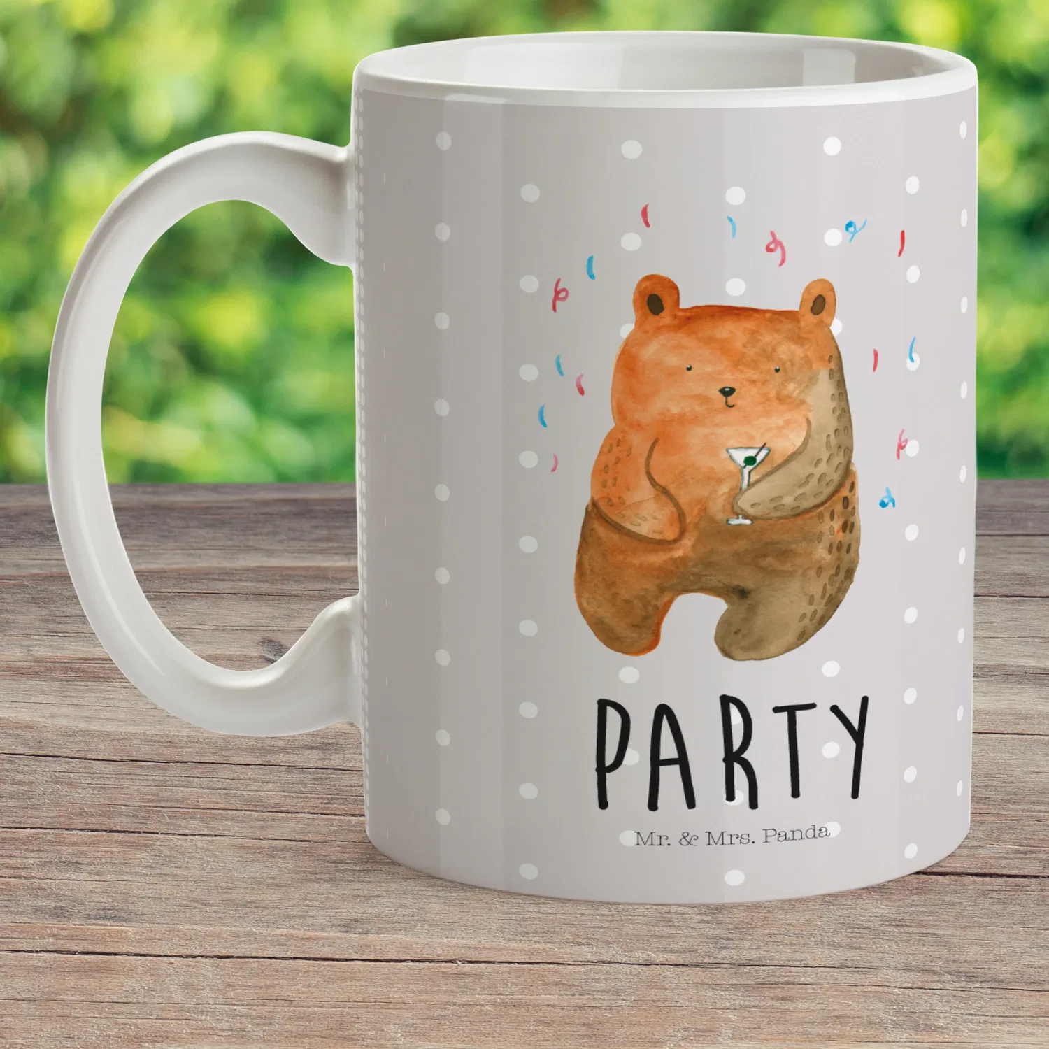 Детская кружка с принтом медведь Bär Party Mr. & Mrs. Panda, серый — фото 2