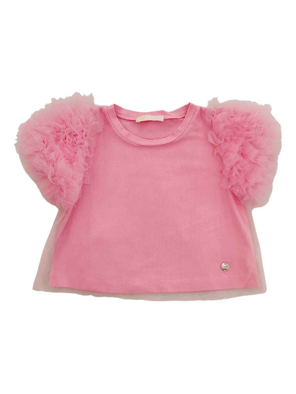 Топ с рукавами из тюля Liu Jo Kids, розовый
